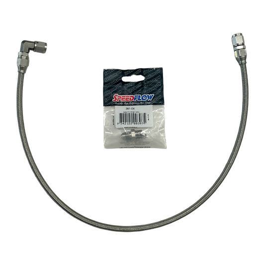 -4AN Braided Turbo Oil Feed Line Universal 600mm