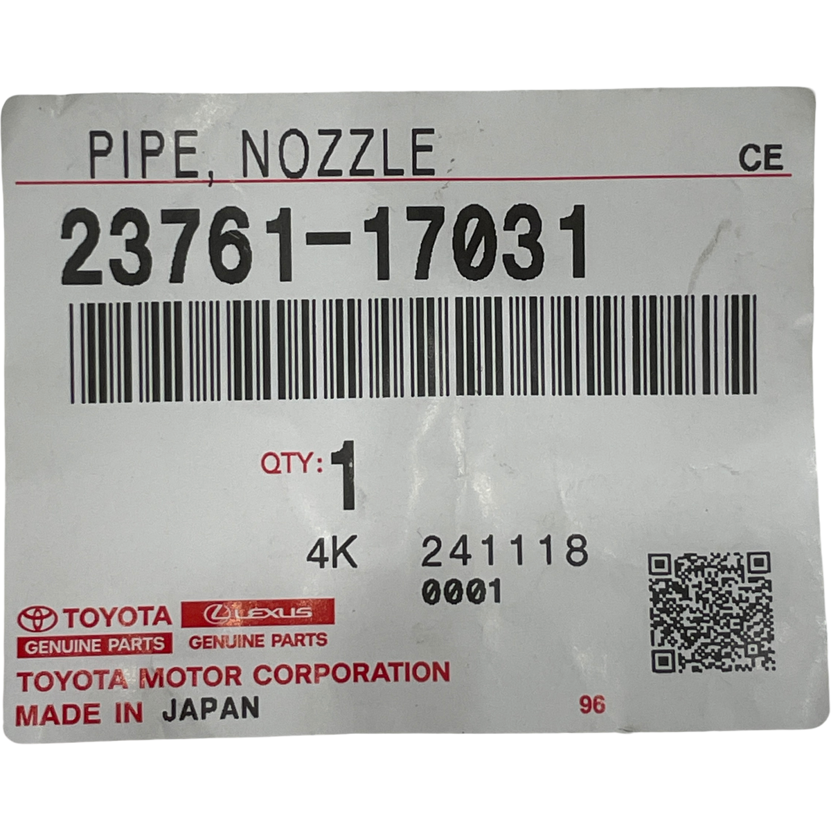 Genuine Toyota 23761‑17031 Injector Leak‑Off Pipe – LandCruiser 1HD‑FTE